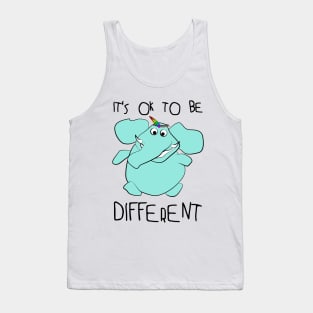 It's ok to be different - unicorn elephant Tank Top